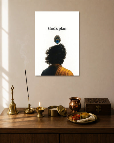 Krishna God's Plan Poster artwork with bold detailed composition 1