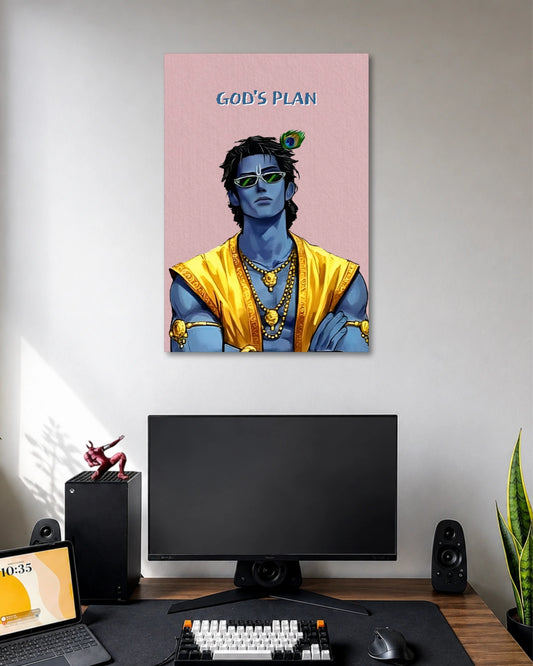 Modern Krishna God's Plan Poster poster artwork