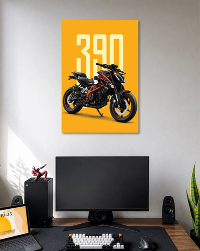 KTM Duke 390 Orange Motorcycle Bike Poster poster artwork