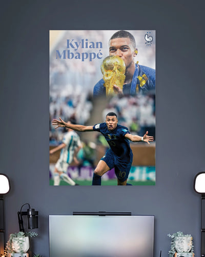 Kylian Mbappé World Cup Rising Star poster featuring premium artwork design 2