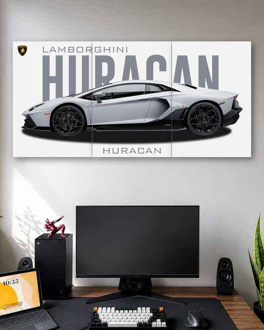 Three-panel Lamborghini Huracan 3 Piece Poster Set artwork featuring premium detailed design 1
