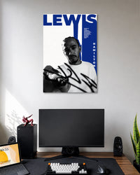 Lewis Hamilton Blue Monochrome Portrait Poster poster artwork