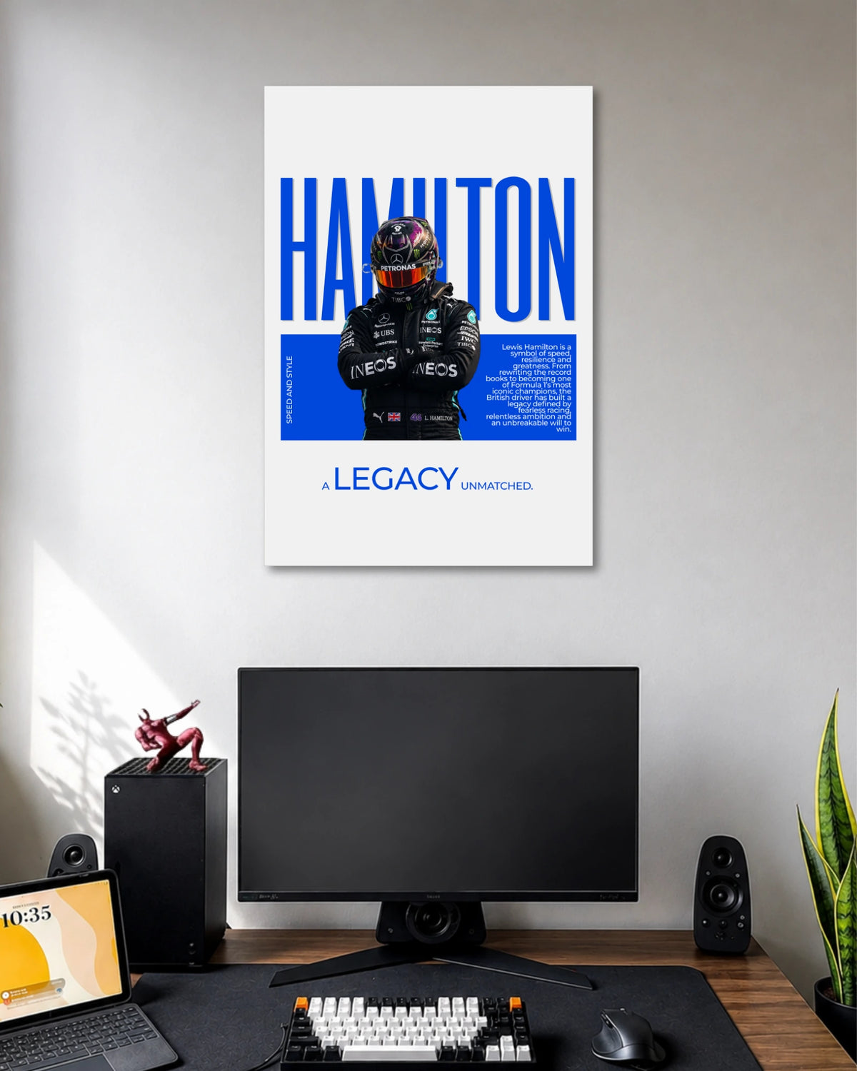 Lewis Hamilton Speed and Style F1 Poster poster artwork