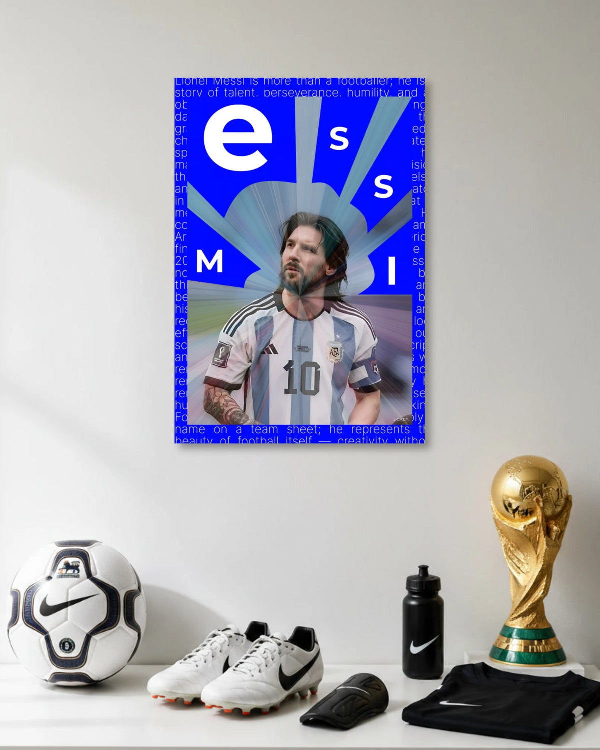 Lionel Messi Blue Football Legend Graphic Poster poster artwork