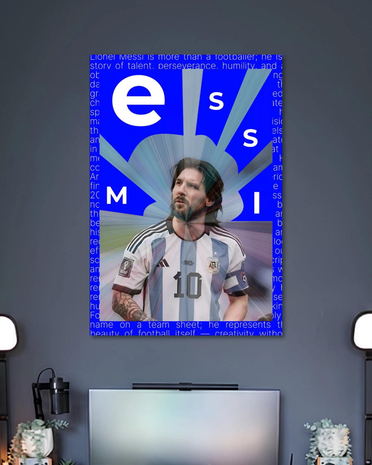 Alternative artwork featuring Lionel Messi Blue Football Legend Graphic Poster