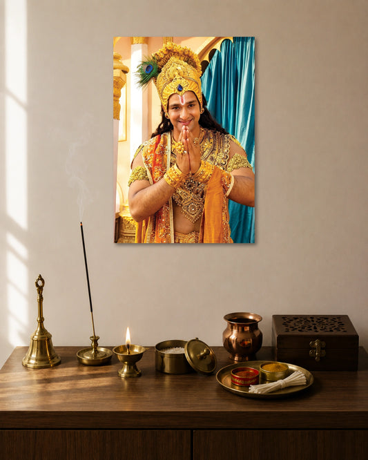 Lord Krishna Namaste Poster artwork with bold detailed composition 1