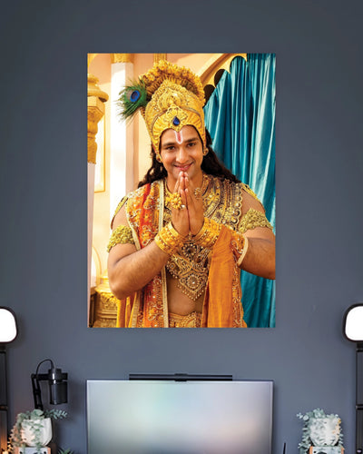 Lord Krishna Namaste Poster artwork with bold detailed composition 2