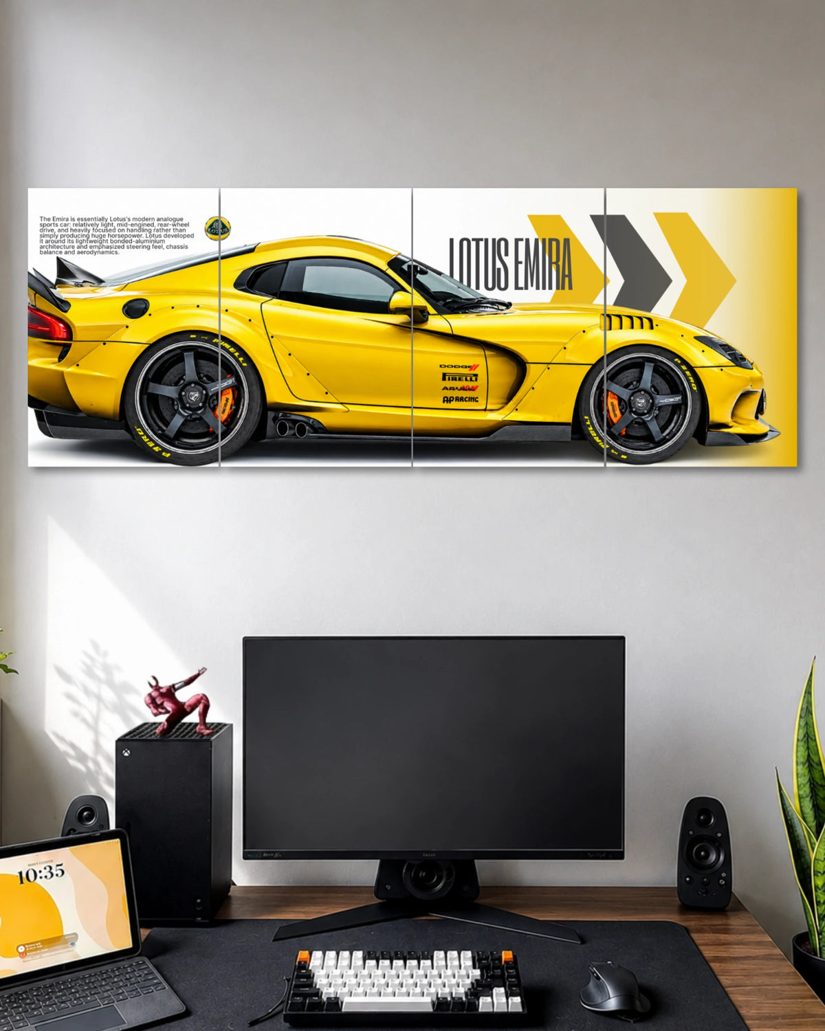 Lotus Emira Yellow & Black Car 4 Split Poster