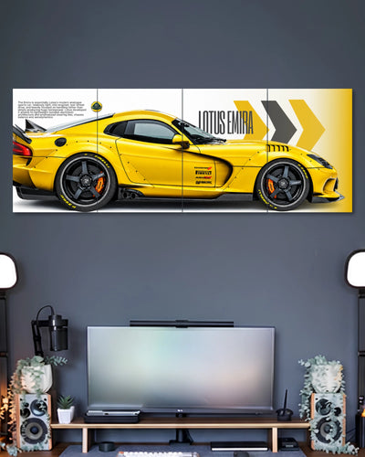 Lotus Emira Yellow & Black Car 4 Split Poster