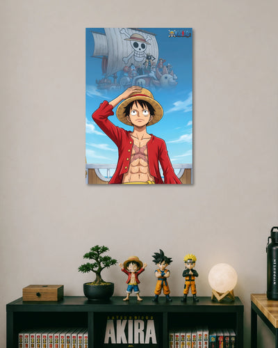 Luffy Straw Hat One Piece Poster artwork with detailed composition 1