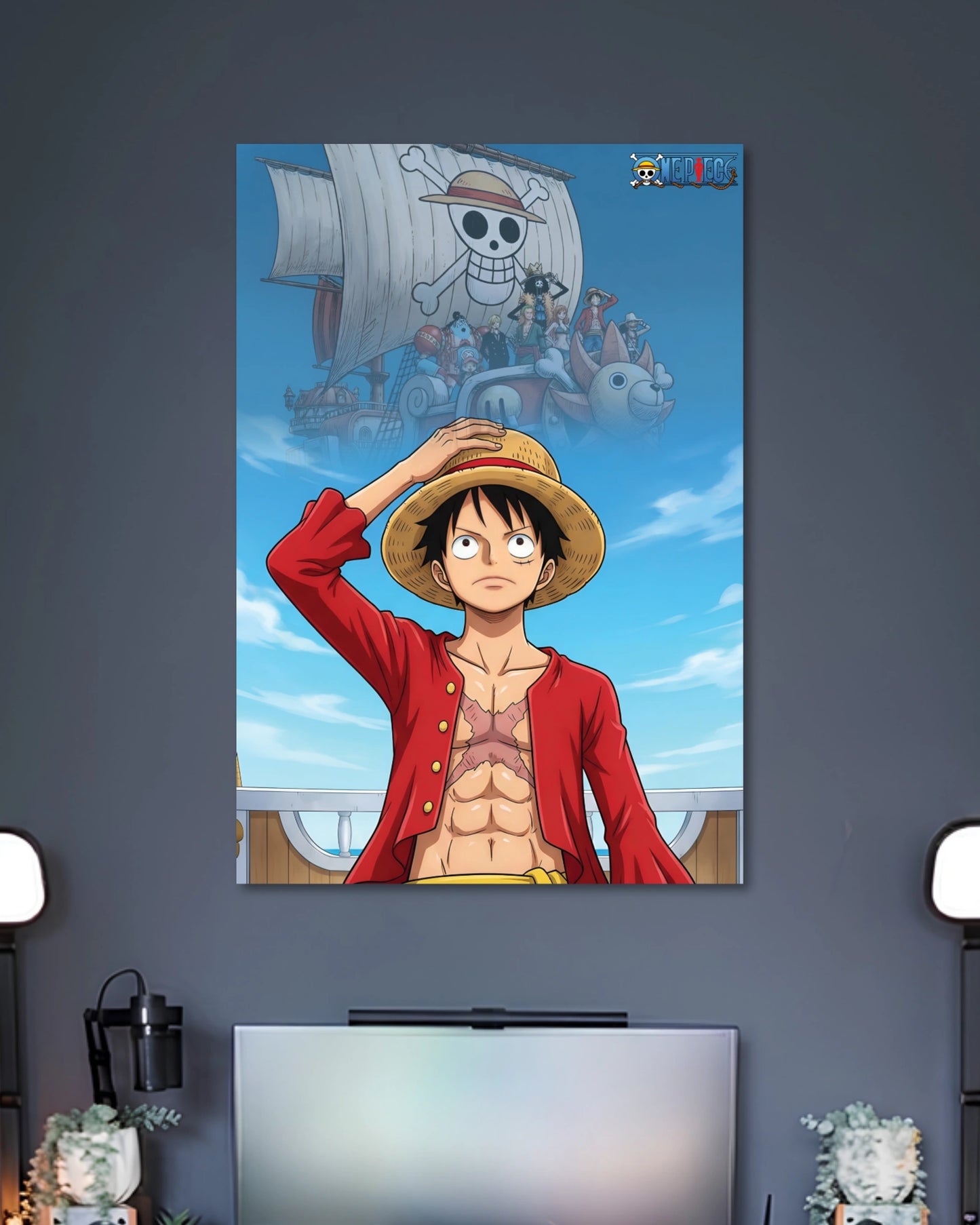 Luffy Straw Hat One Piece Poster artwork with detailed composition 2