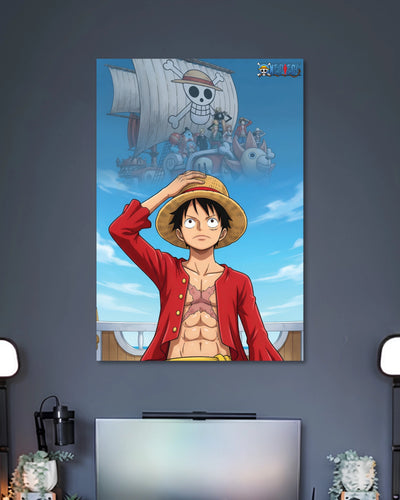 Luffy Straw Hat One Piece Poster artwork with detailed composition 2