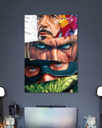 Alternative artwork featuring Marvel Superheroes Split Face Character Poster