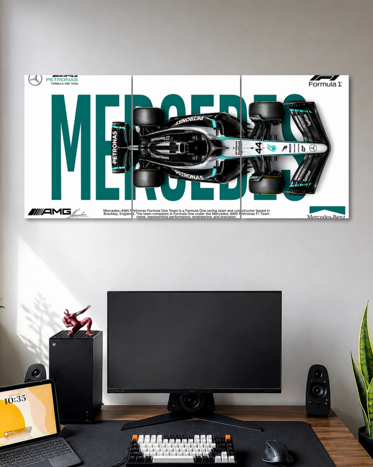 Mercedes AMG Petronas F1 Car 3 Split Poster
