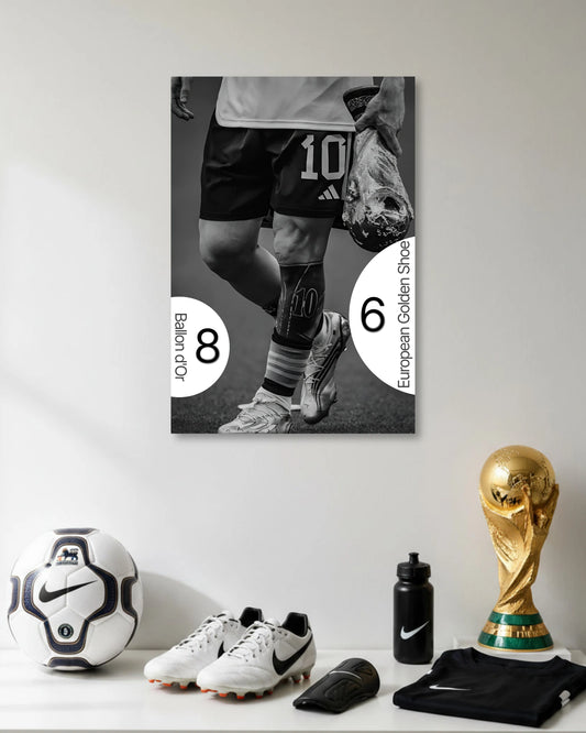 Lionel Messi Ballon d'Or 8 Golden Shoe 6 Poster poster artwork
