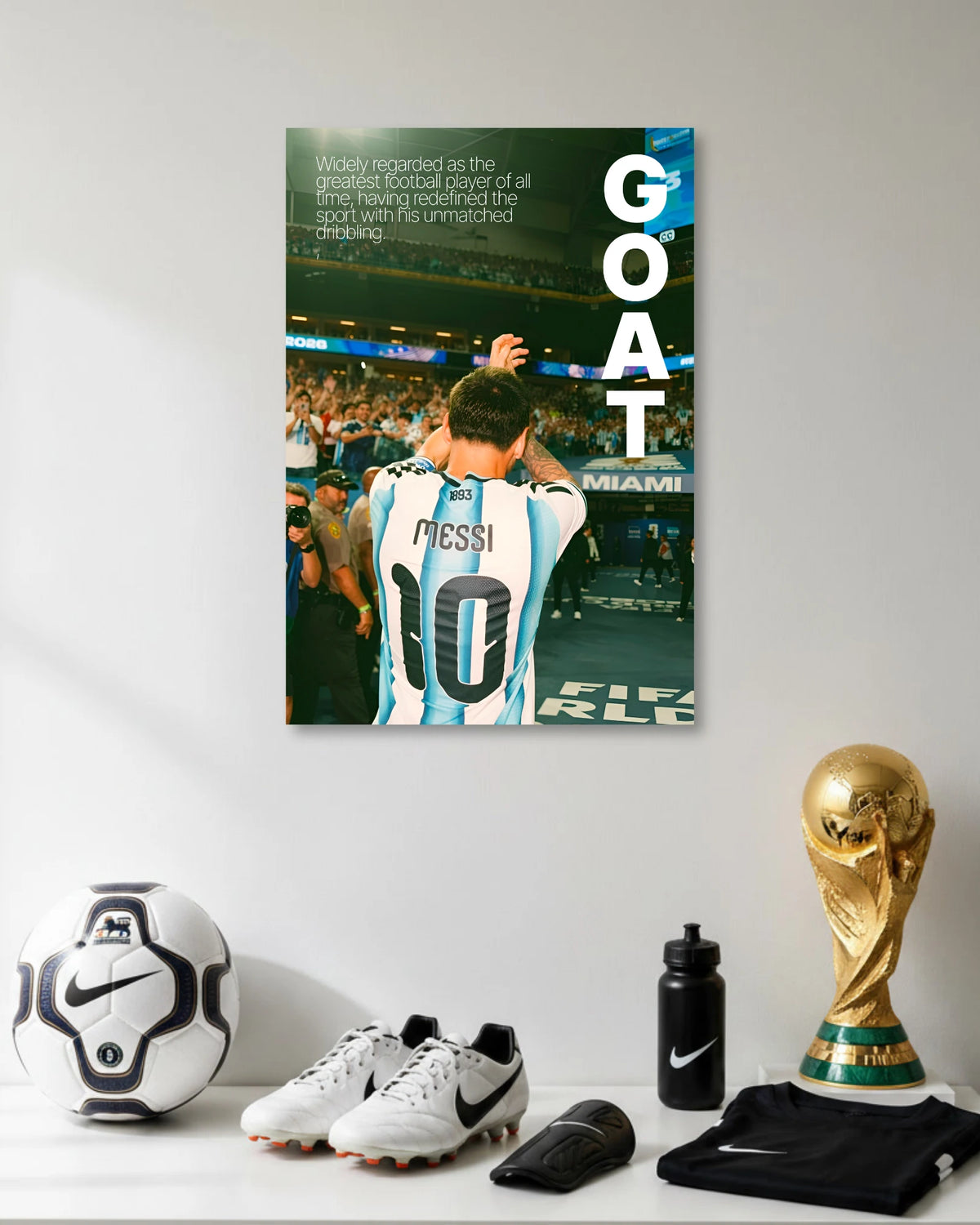 Lionel Messi GOAT Inter Miami Football Poster poster artwork