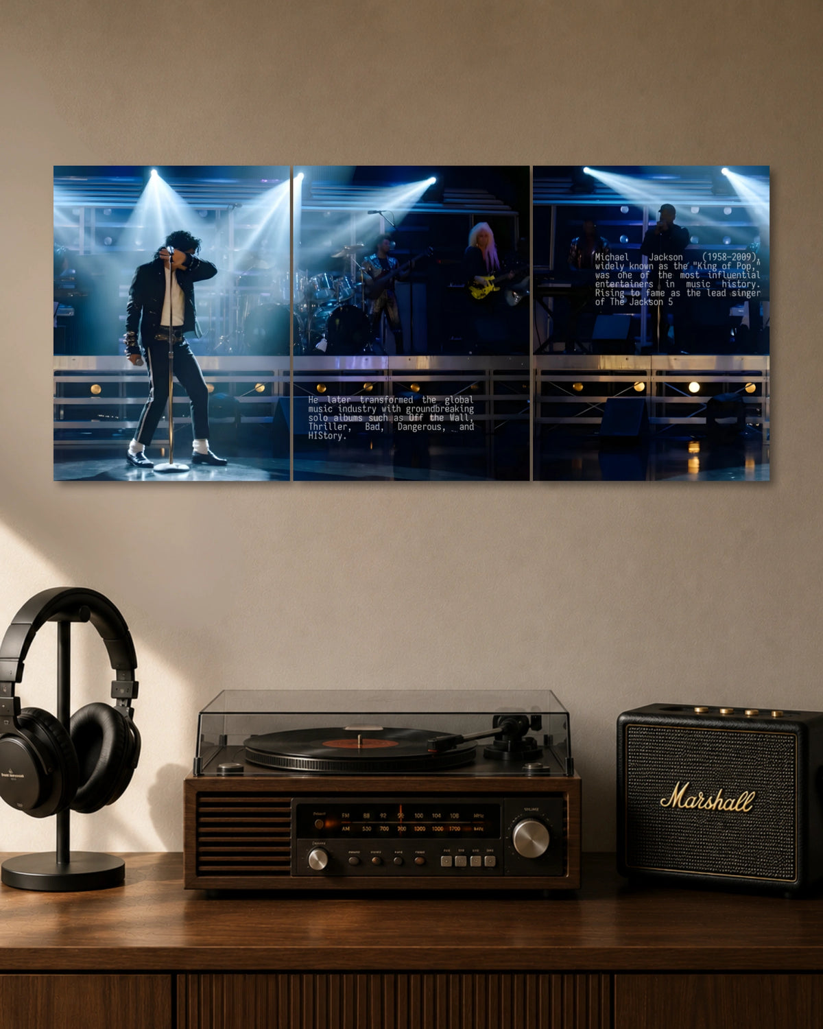Michael Jackson Live Performance 3 Piece Split Poster three-panel artwork 1