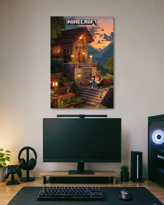 Minecraft Cozy House Gaming Poster poster artwork