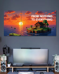 Minecraft From Nothing 3 Split Poster Set three-panel artwork 2