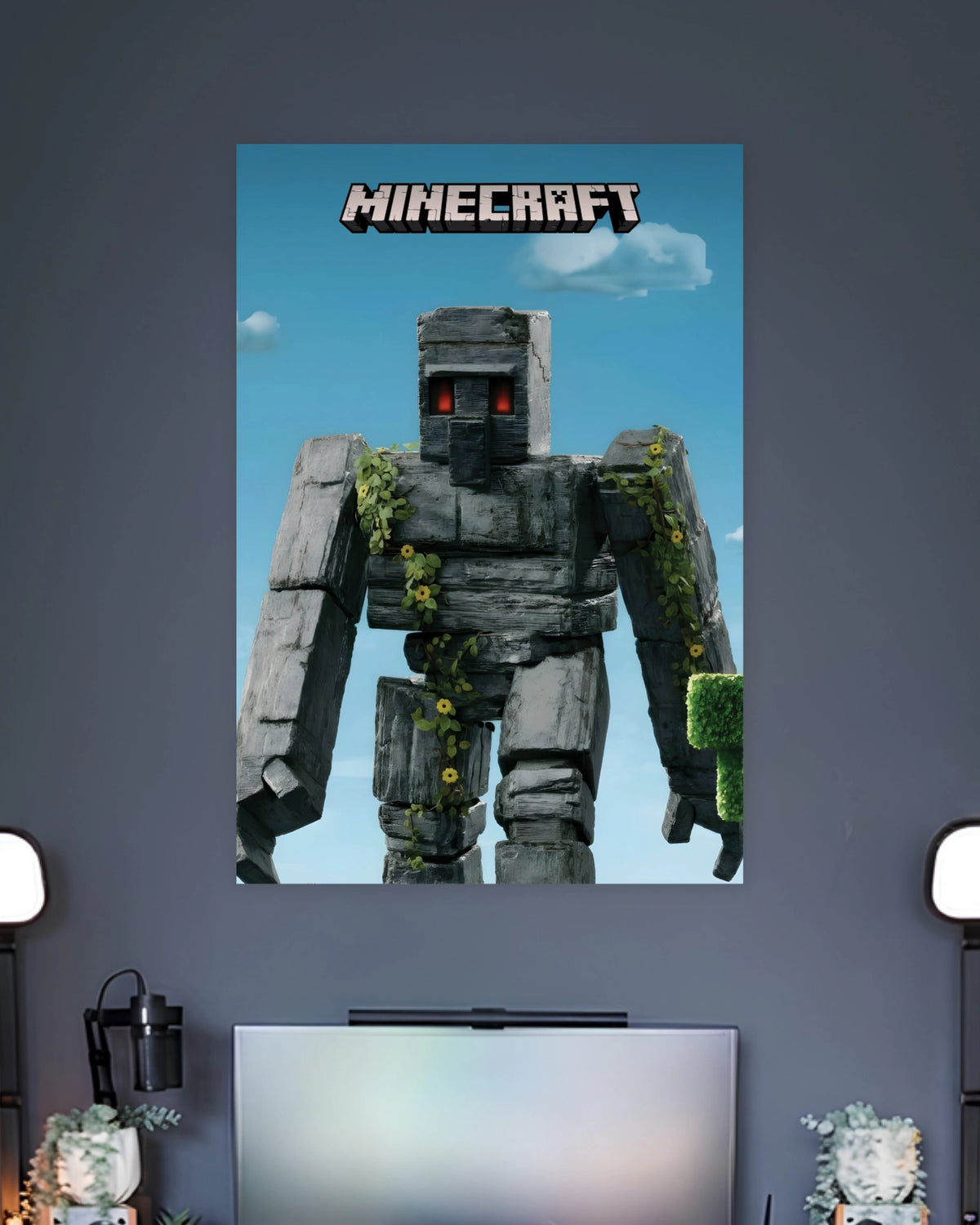 Minecraft Iron Golem Poster artwork with bold detailed composition 2