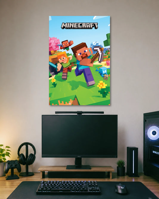 Minecraft Steve Adventure Poster artwork with bold detailed composition 1
