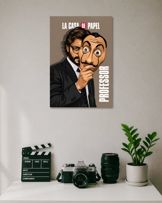 Money Heist Professor Mask Illustration Poster poster artwork