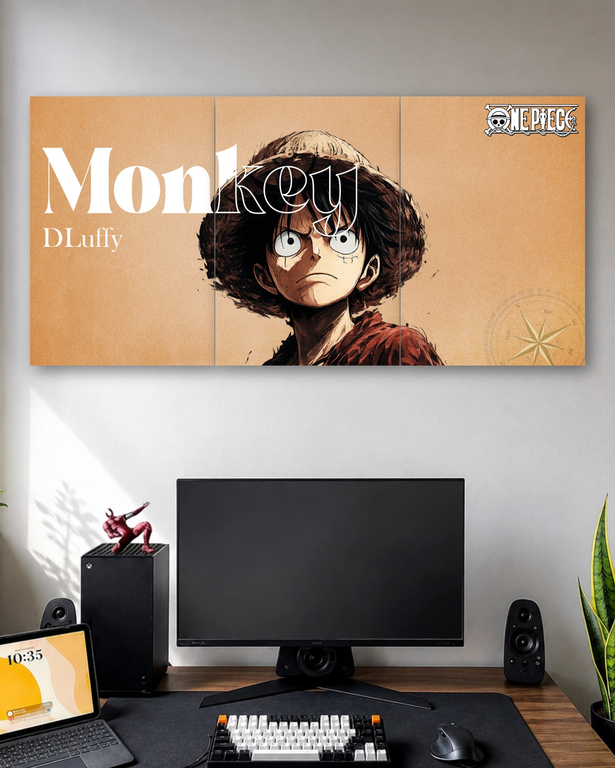 Three-panel Monkey D. Luffy Vintage 3 Piece Poster Set artwork featuring premium detailed design 1