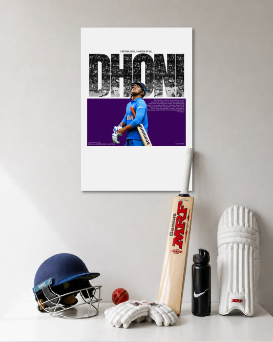 MS Dhoni Captain Cool Indian Cricket Poster poster artwork