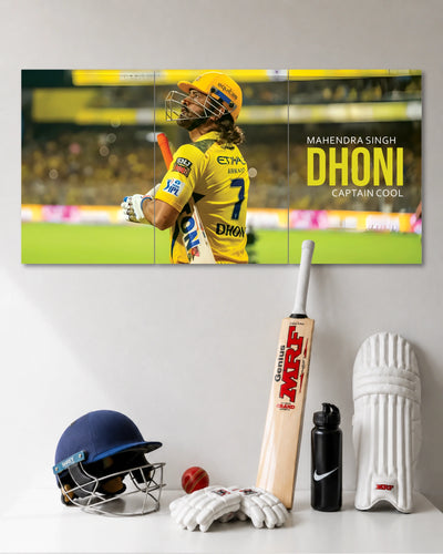 MS Dhoni CSK Captain Cool 3 Piece Poster Set premium artwork 1