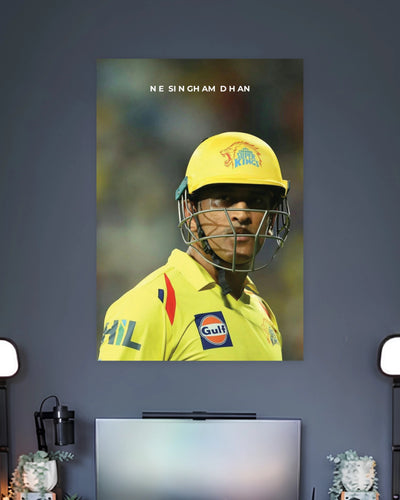 MS Dhoni Singham Look Poster premium artwork 2