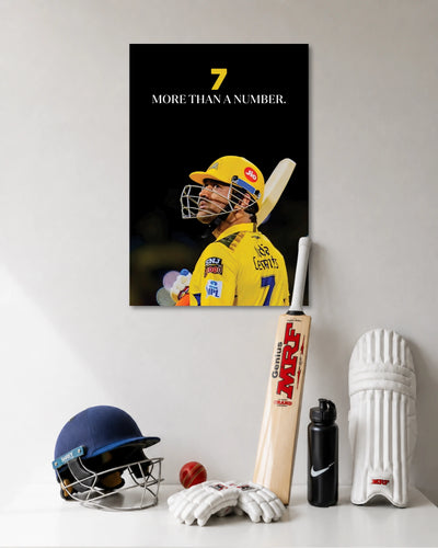 MS Dhoni Number 7 CSK Poster