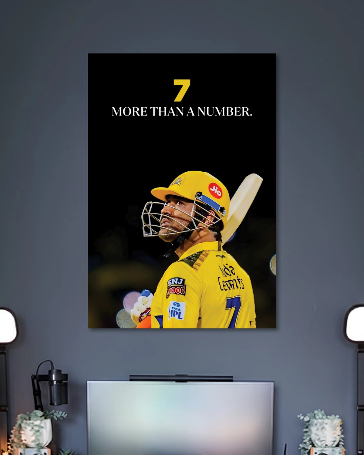 MS Dhoni Number 7 CSK Poster