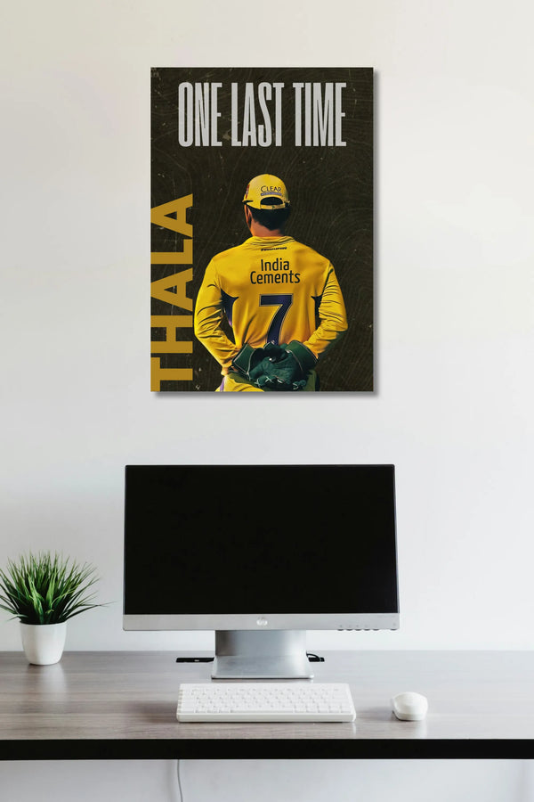 MS Dhoni One Last Time CSK Poster
