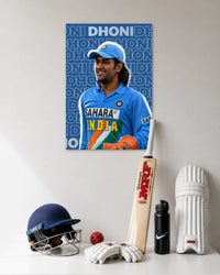 MS Dhoni Sahara India Blue Typography Poster poster artwork