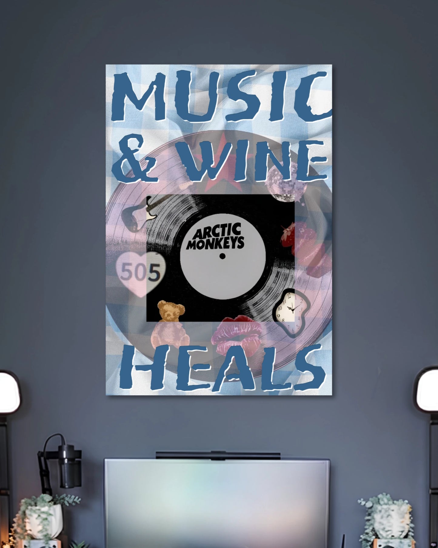 Alternative artwork featuring Music and Wine Record Player Aesthetic Poster