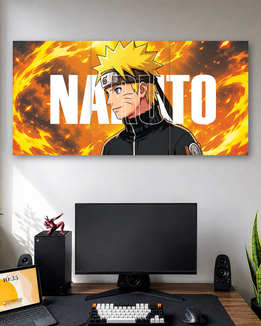 Three-panel Naruto Flame Profile 3 Piece Poster Set artwork featuring premium detailed design 1