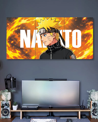 Three-panel Naruto Flame Profile 3 Piece Poster Set artwork featuring premium detailed design 2