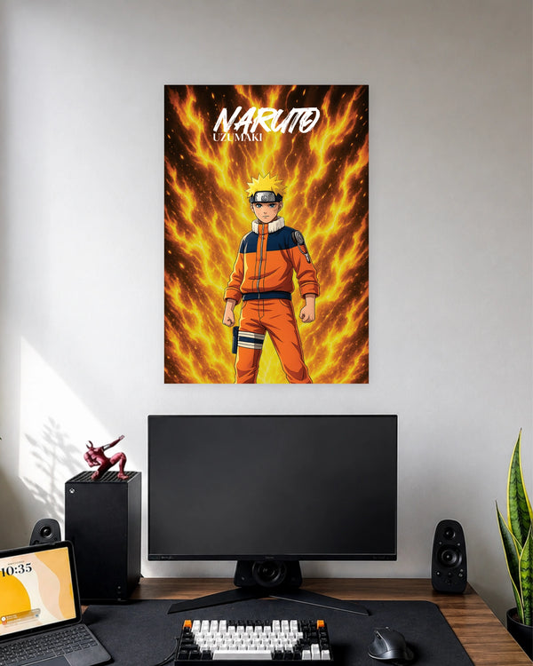 Naruto Uzumaki Flame Aura Poster