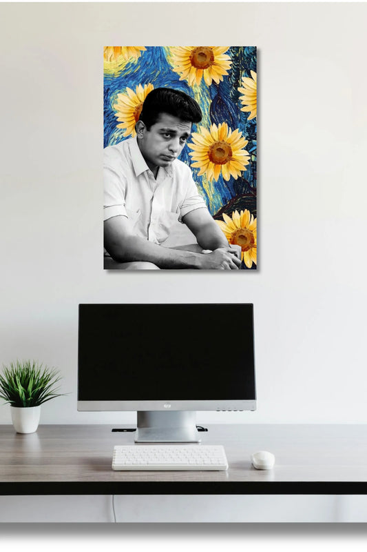Nayakan Kamal Hassan Sunflower Dreamscape Poster