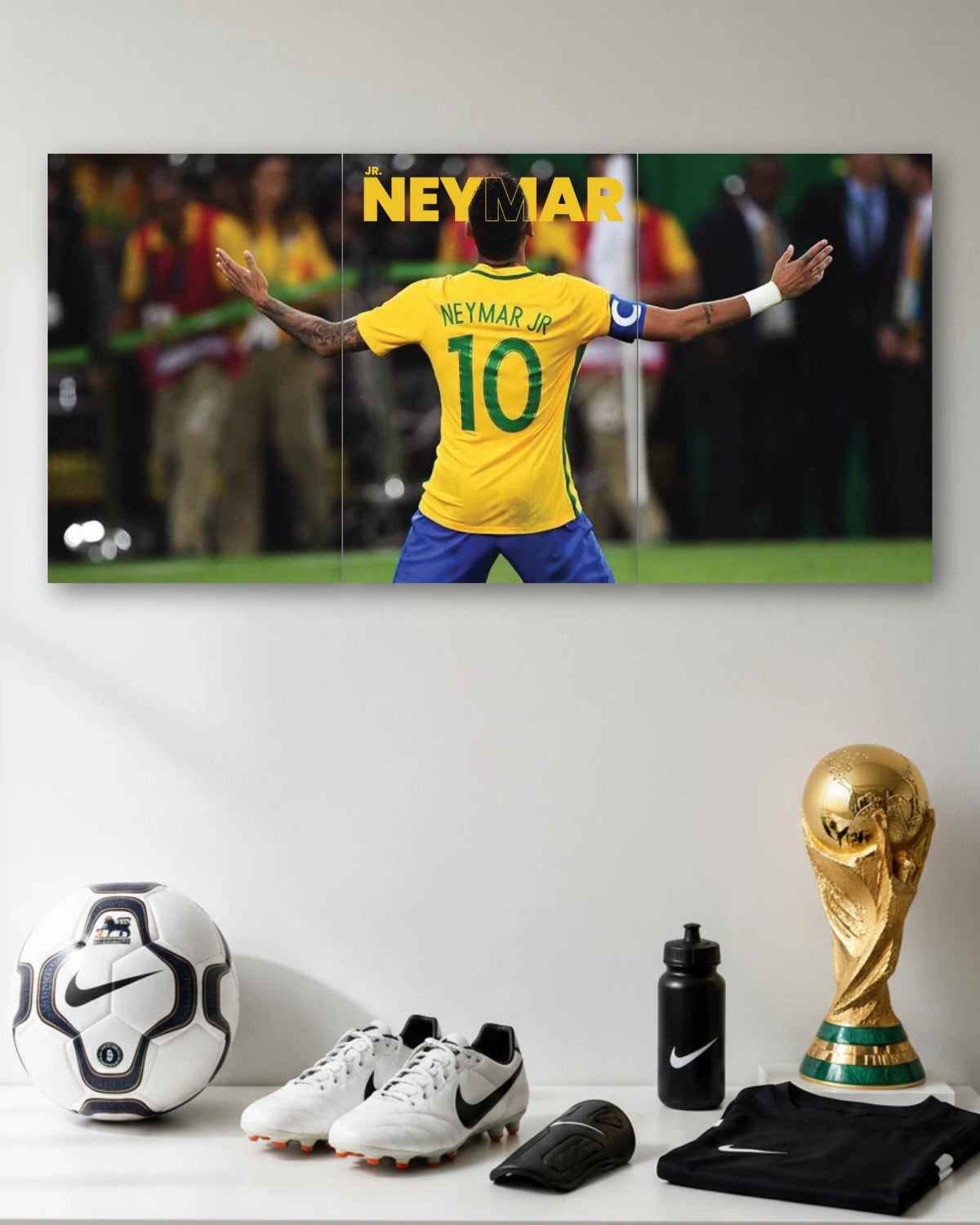 Three-panel Neymar Jr Back Celebration 3 Piece Poster Set artwork featuring premium detailed design 1