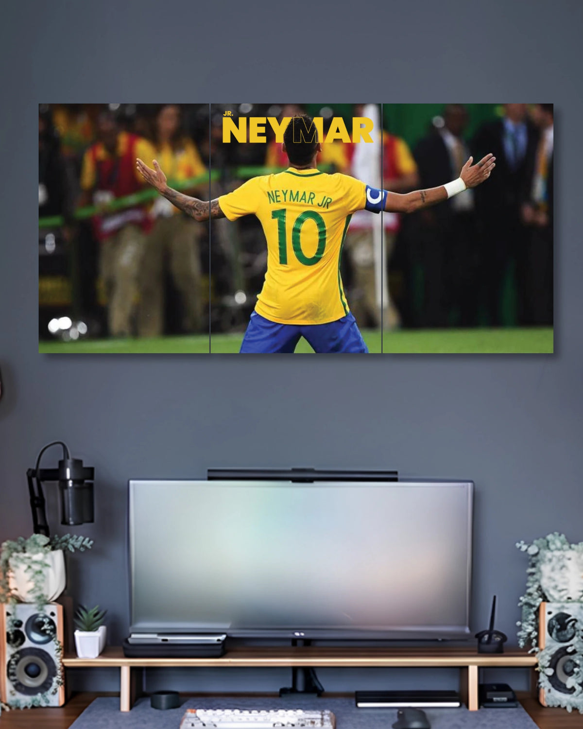 Three-panel Neymar Jr Back Celebration 3 Piece Poster Set artwork featuring premium detailed design 2