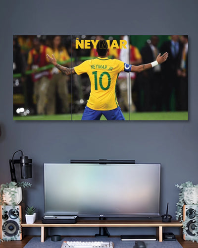 Three-panel Neymar Jr Back Celebration 3 Piece Poster Set artwork featuring premium detailed design 2