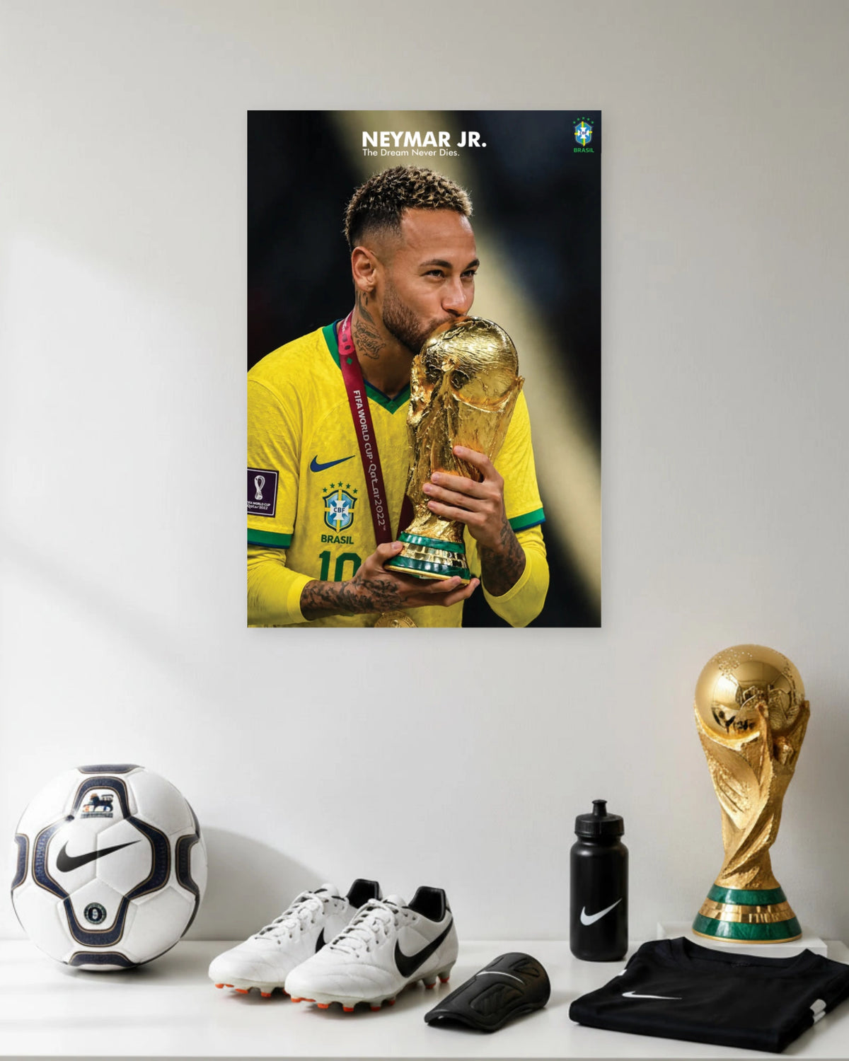 Neymar Jr Dream Never Dies poster featuring premium artwork design 1