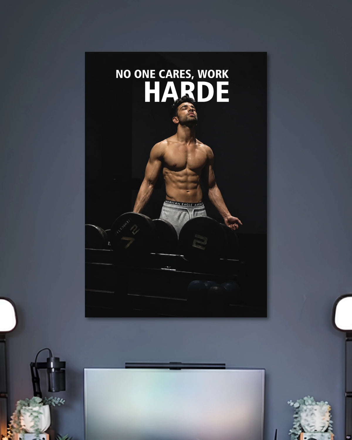 Alternative artwork featuring No One Cares Work Hard Gym Motivational Poster