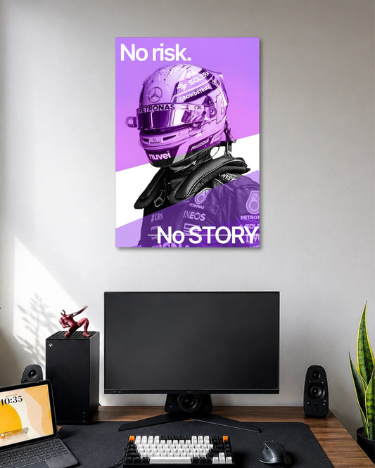No Risk No Story F1 Helmet Poster poster artwork