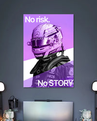 Alternative artwork featuring No Risk No Story F1 Helmet Poster