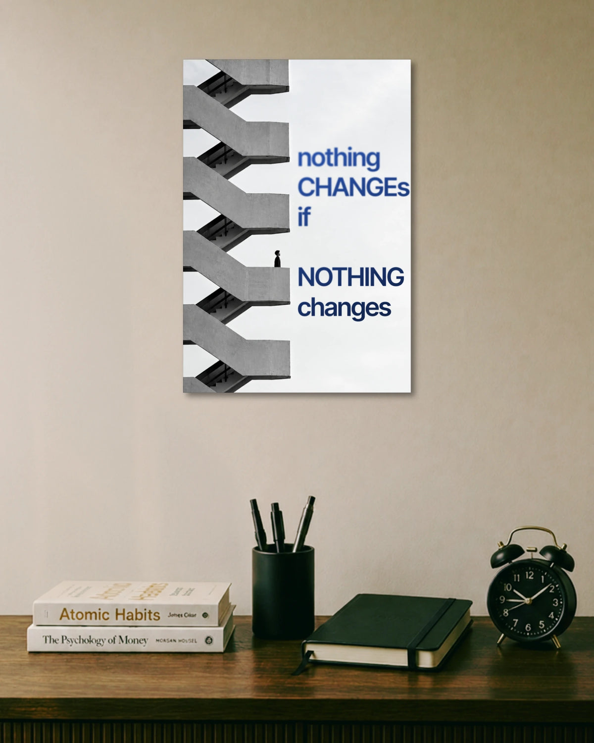 Nothing Changes If Nothing Changes Motivational Poster poster artwork
