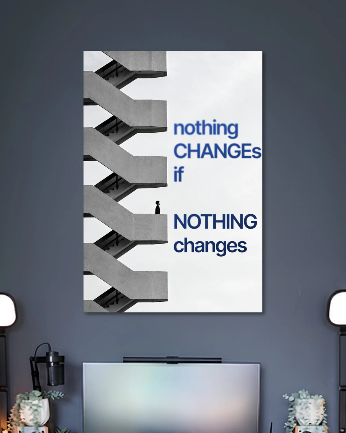 Alternative artwork featuring Nothing Changes If Nothing Changes Motivational Poster