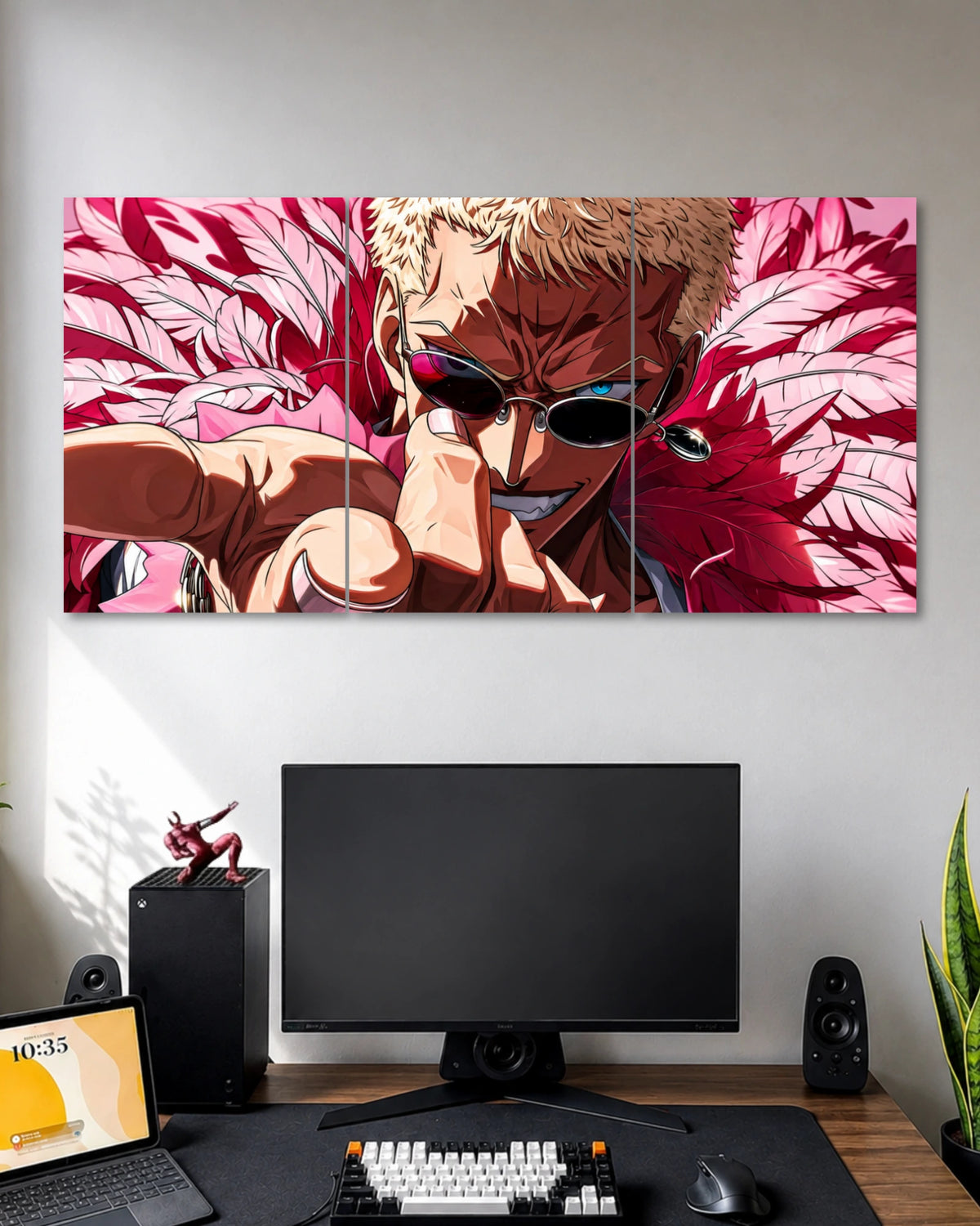 One Piece Doflamingo Crimson Feathers 3 Split Poster poster artwork