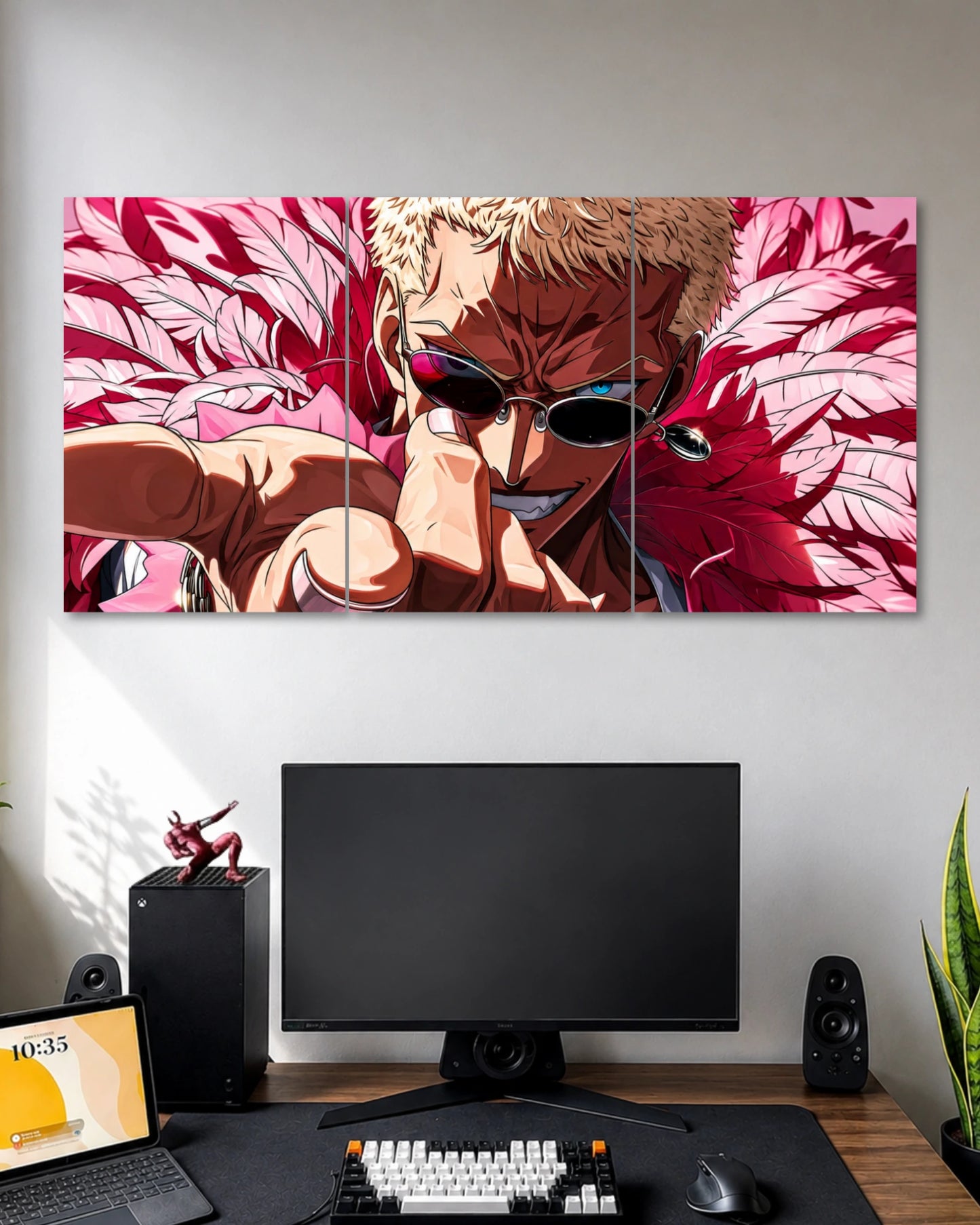One Piece Doflamingo Crimson Feathers 3 Split Poster poster artwork